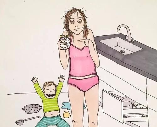  画下|一位妈妈用“怪异”的画风，画下她与熊孩子的日常，感动无数父母
