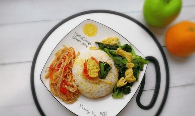米饭|给女儿的午餐，虽然没有肉没有鱼，但食欲满满味道好，营养也不少