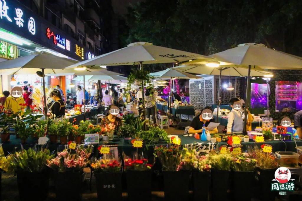 鼓西路|福州最美环湖夜市来啦！灯光秀、鲜花美食，一路逛吃逛吃！