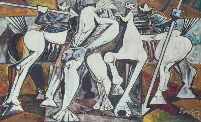  笔触|强烈的笔触和色彩，表现出韧性、肮脏及人性