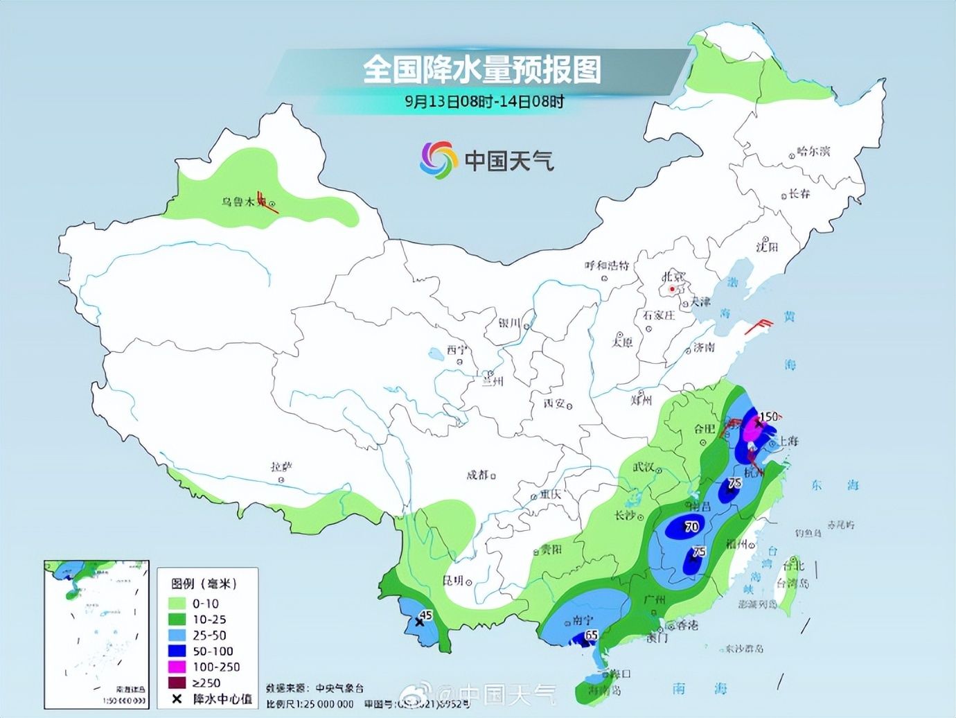 南方降水难歇苏皖等地或有大暴雨，北方多地气温或创立秋来新低