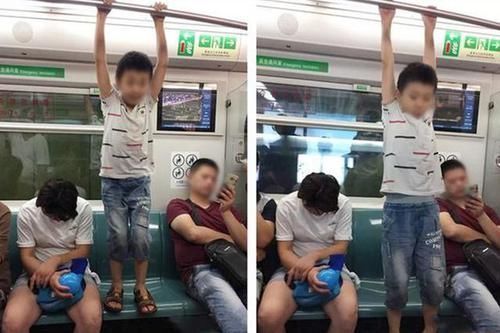 炫富|5岁男孩乘坐地铁时的坐姿火了，网友这才是最高级的“炫富”