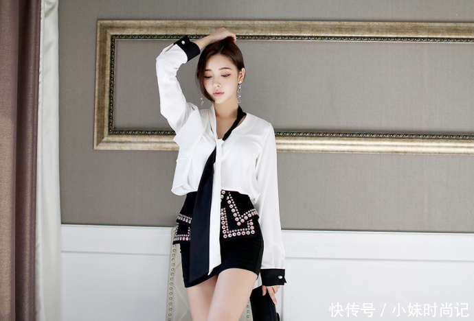 端庄|优雅娇俏的气质美女,黑白配职业装显端庄干练,知性美很精致