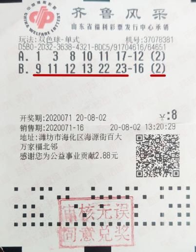 来头|8元拿下双色球26万元奖金 中奖号码“大有来头”