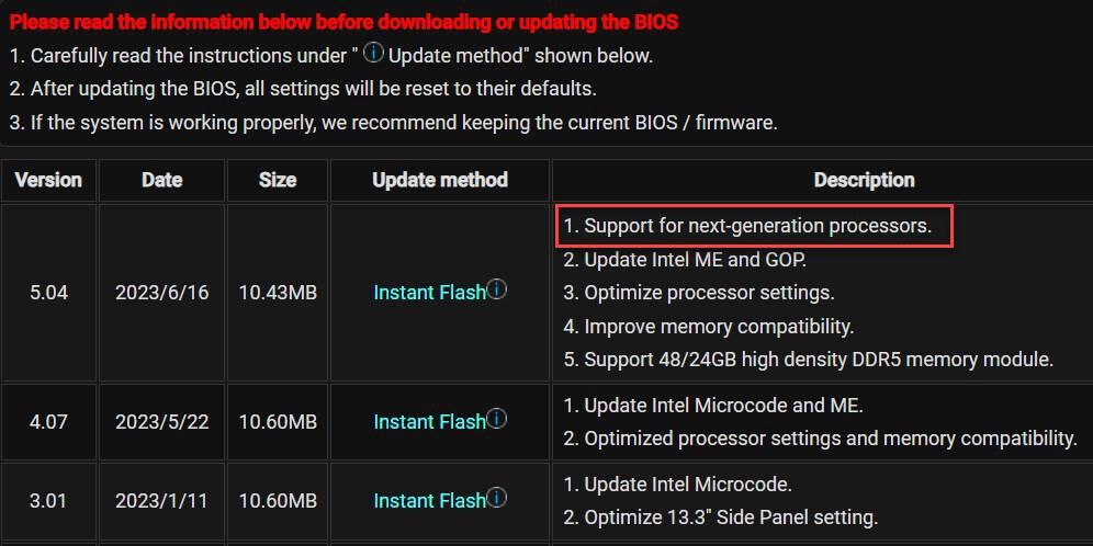 华擎、华硕BIOS日志显示其LGA1700主板兼容英特尔第 14 代处理器