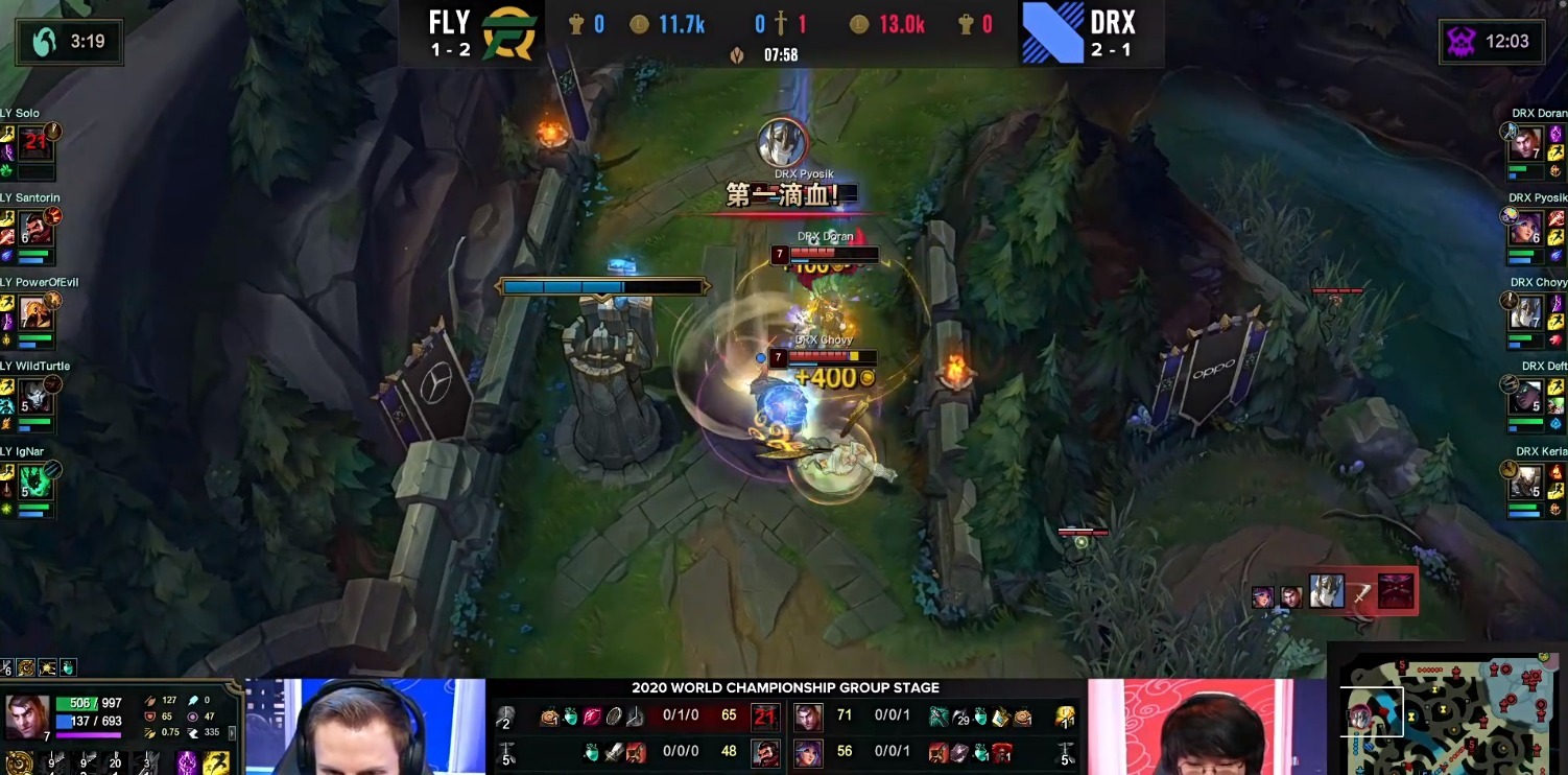 孤儿|LOLFLY上单solo成孤儿，DRX全力养多兰一次不死并且超神！