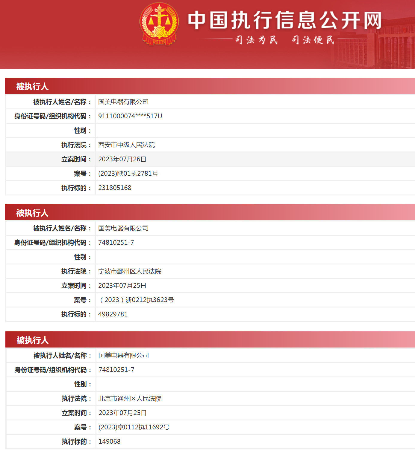 国美电器再被强制执行2.8亿，累计被执行金额超11亿