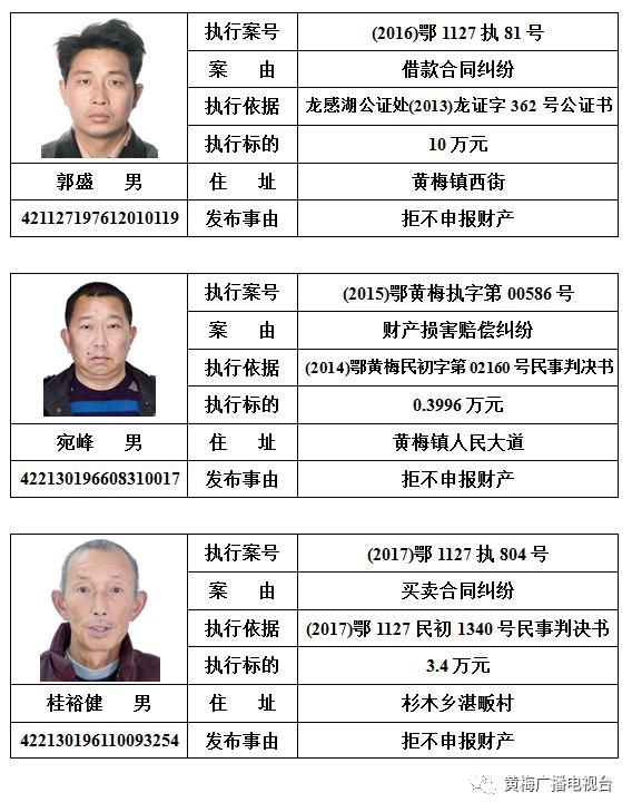  人民法院|黄梅县人民法院发布对邹南勇等110名被执行人的预拘留公告