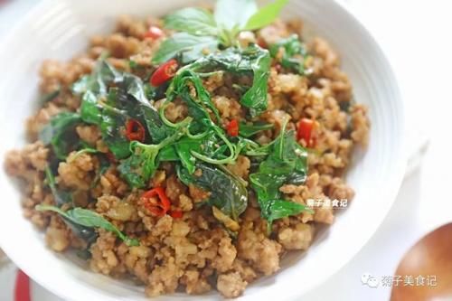  特色菜|这道特色菜九层塔炒肉末，简单易做，口感香辣，开胃下饭适合夏天