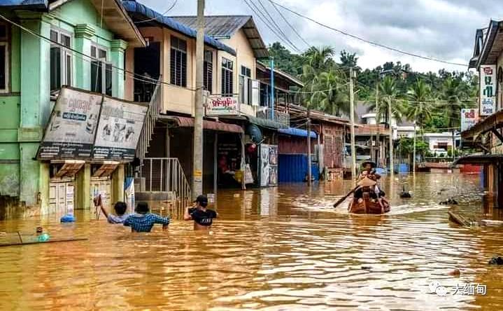  水淹|克钦邦帕敢遭水淹，一名4岁女孩失踪