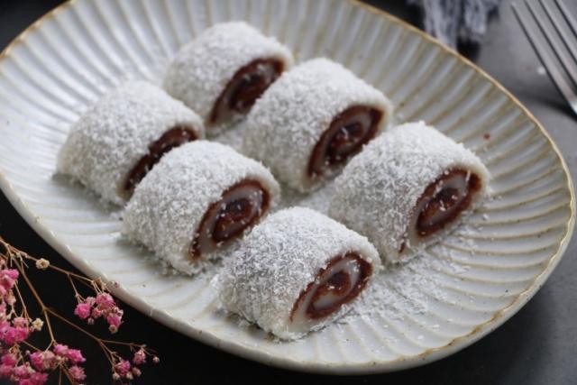 味道|糯米小甜点,2分钟学会蒸一蒸卷一卷,小白也可一展身手