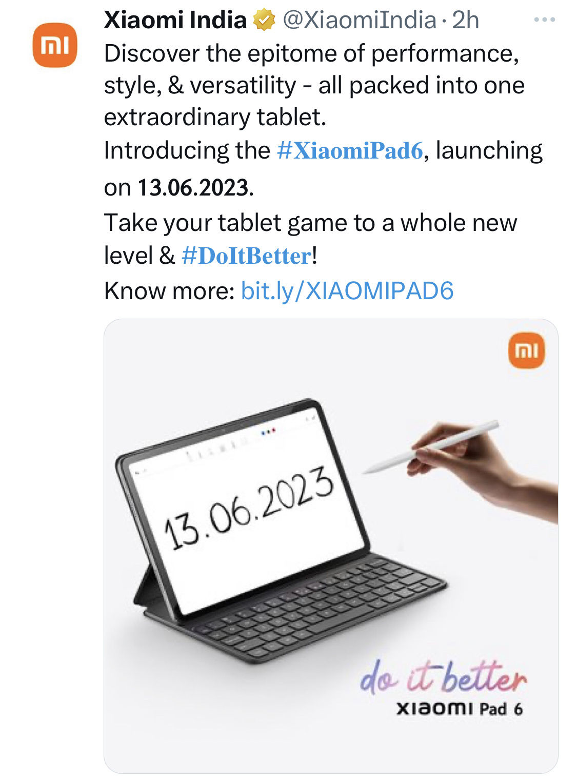 小米Pad 6 平板电脑 6 月 13 日在印度发布，搭载骁龙870处理器