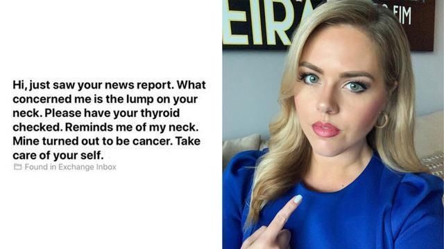 电视|出镜记者收到观众邮件,称其脖子肿肿的,快查甲状腺!一查竟是癌