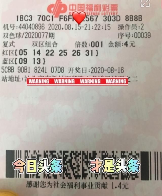 欣赏|双色球77期，晒出实票分享仅供欣赏