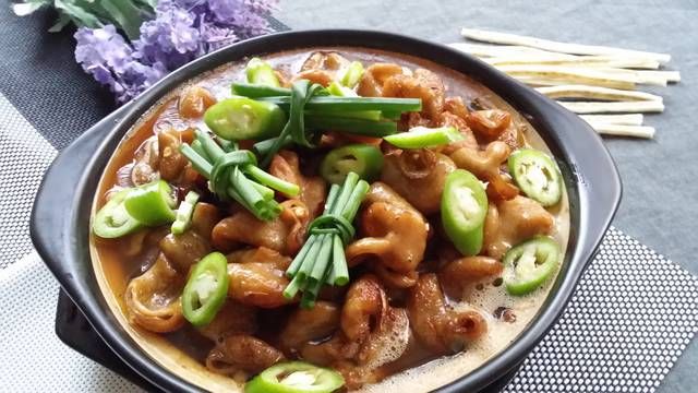 肥肠|重口味的菜---肥肠煲海带皮