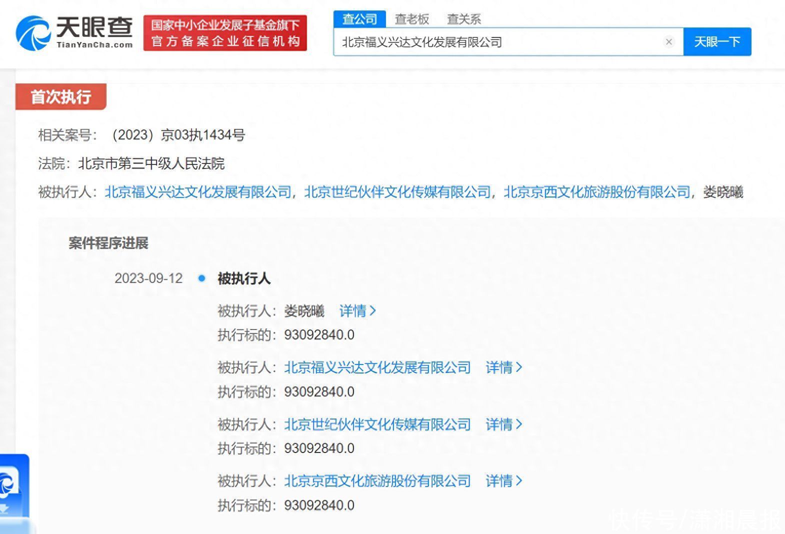 因涉合同纠纷案，封神出品方北京文化等公司被执行9309万