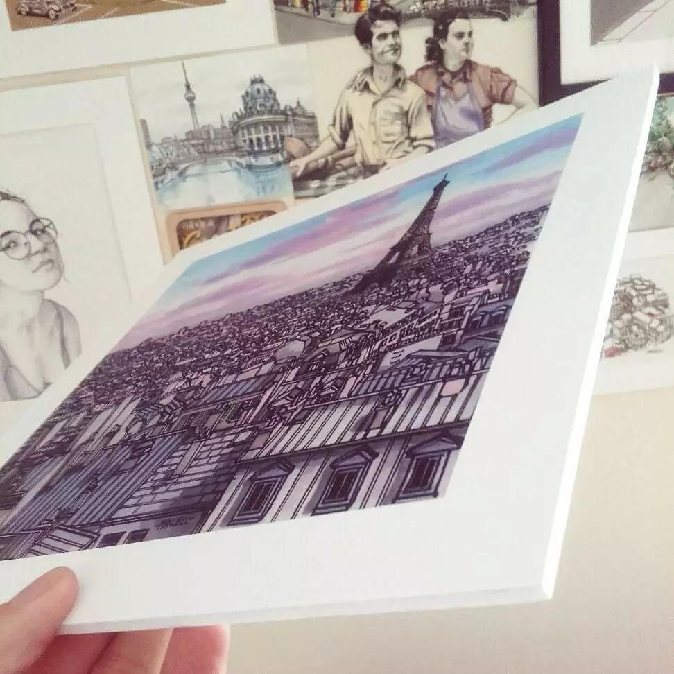 画师|英国插画师的钢笔建筑