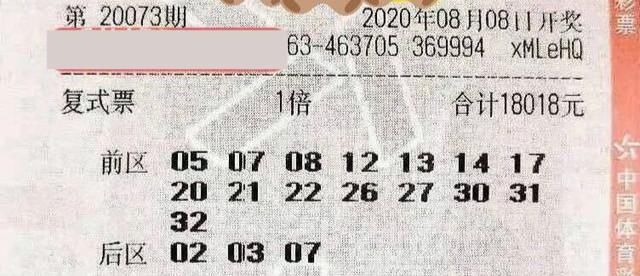 蓝色球|第20073期大乐透晒出，多张18018元大复式票，后区双蓝号挑08、09