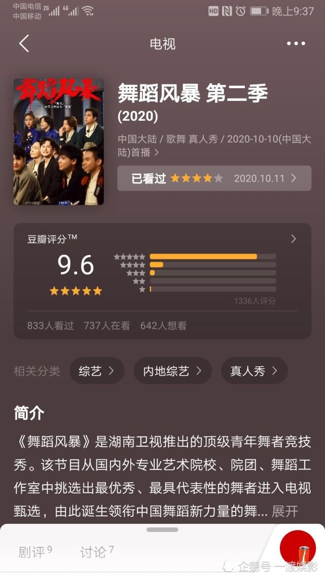  开分|综艺节目这么多，《舞蹈风暴第二季》凭什么豆瓣开分9.4？