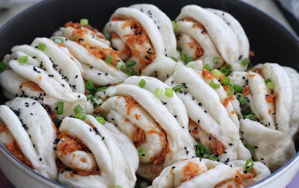  肉松|花卷煎着吃，松软与香脆完美结合，一次发酵省时省力，早餐不愁了