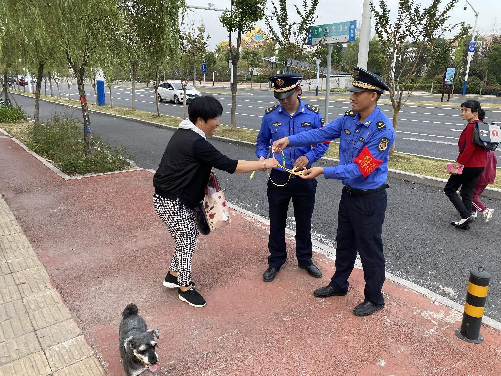 滨湖城管|劝导文明养犬出新招 城管巡查随身带“爱心犬绳”