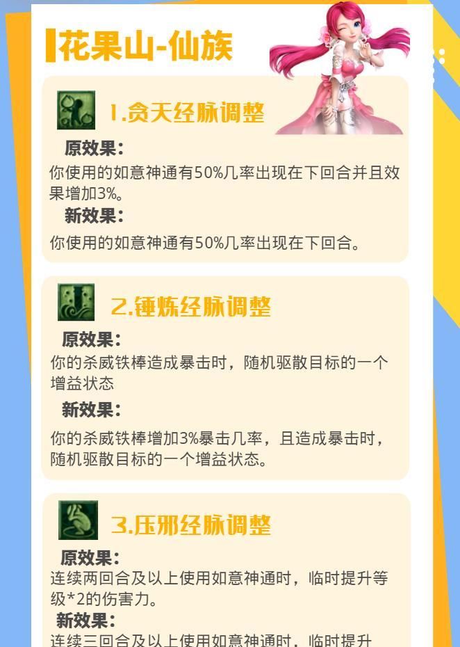 内容|梦幻西游：18门派调整汇总，一图带你看完10月门派调整最新内容！