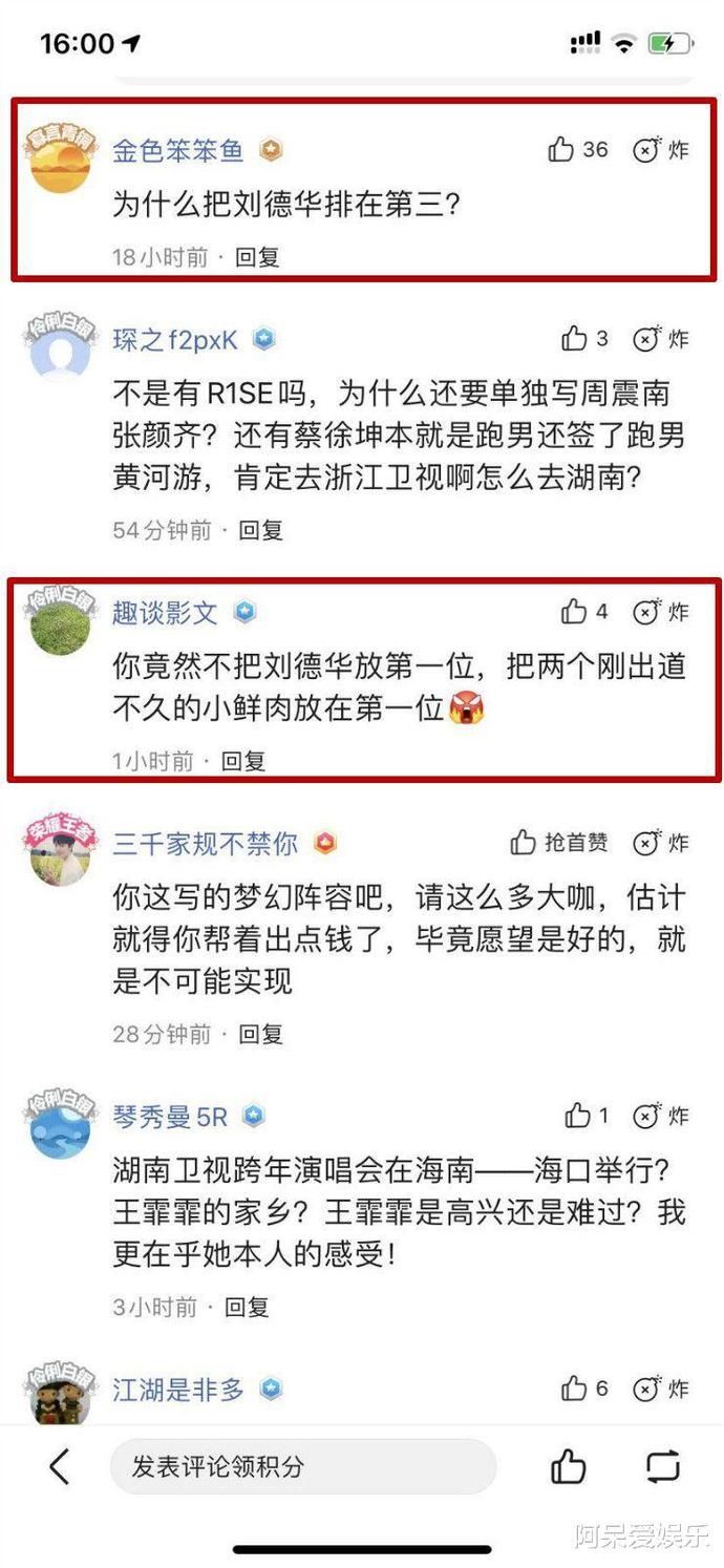  首选|湖南跨年演唱会拟邀名单出炉 肖战王一博成首选 刘德华只排在第三