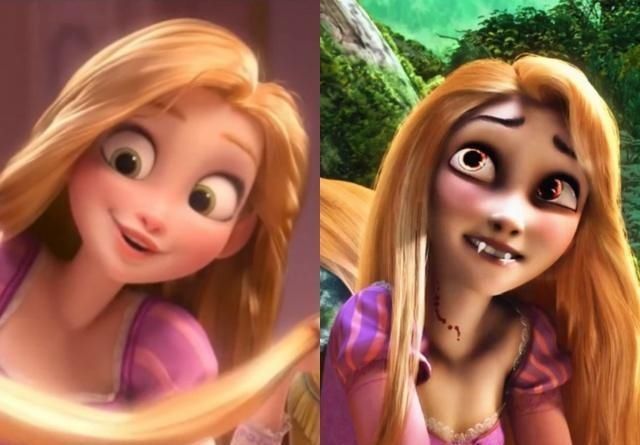  迪士尼|迪士尼公主变成恐怖“怪物”，丧尸让人害怕，吸血鬼画风妖娆！