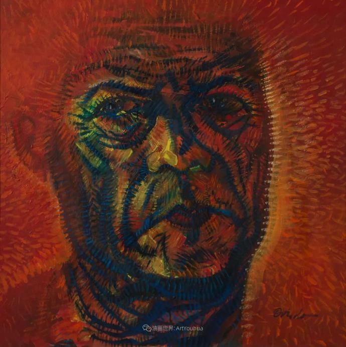  笔触|强烈的笔触和色彩，表现出韧性、肮脏及人性