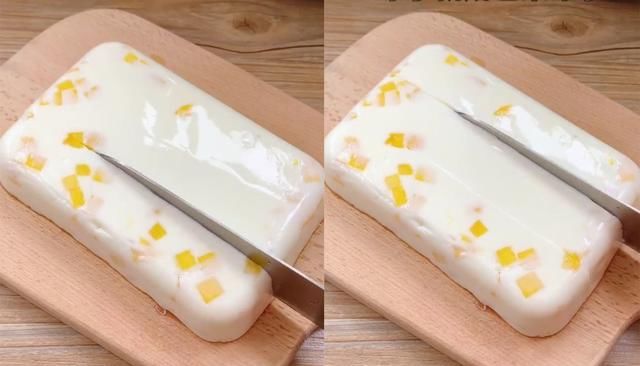 好吃|高颜值无色素又好吃的奶香芒果冻，Q弹爽口，做法简单零失败