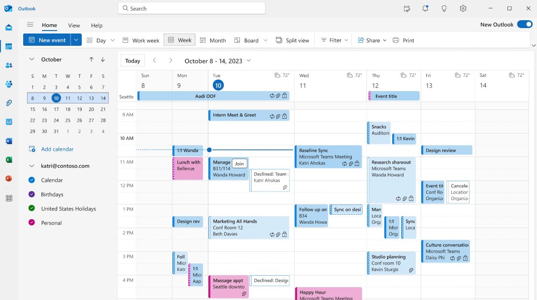 微软升级 Outlook，日历可显示此前拒绝的事件