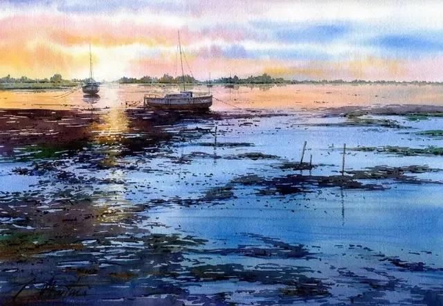 迷人|西班牙艺术家的水彩风景画水色交融、生动自然，太迷人了