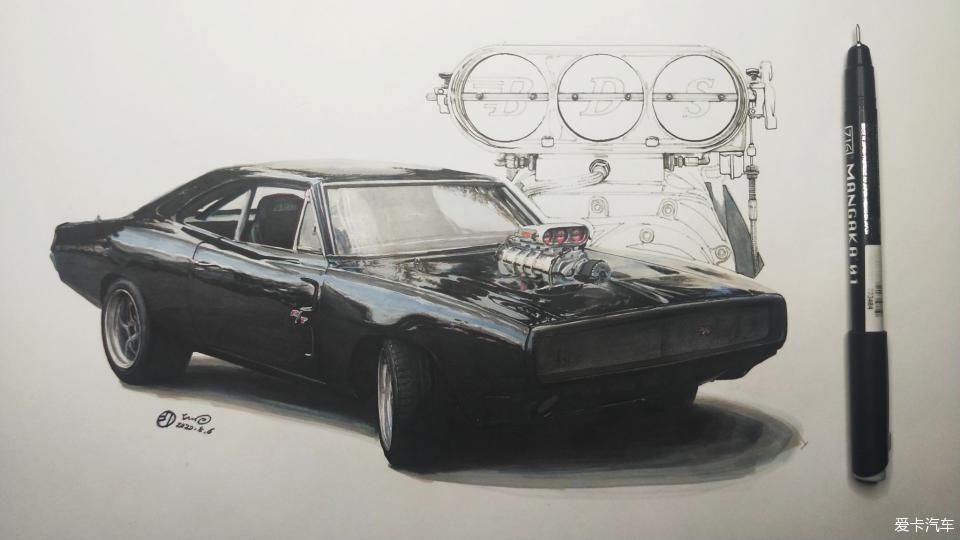  马克笔|汽车手绘半年报告 # 接触车手绘就是从一辆雷凌开始
