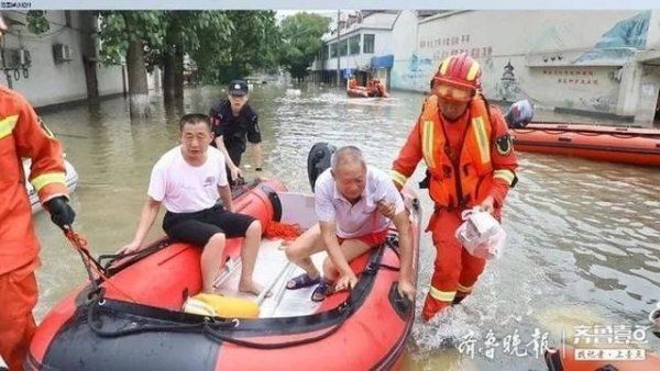 被淹|山东消防员滁州抗洪，得知家乡被淹：其他兄弟也去支援我的家乡了