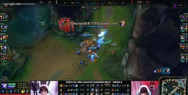  TES|LPL忍界大战尘埃落定，IG连拿两局险胜TES，积分榜第二！