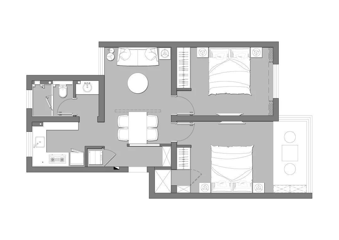  整体空间|谁说旧房改造配色不能更大胆一点！