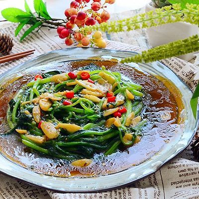  成品|爆炒蒜蓉蚝油茼蒿