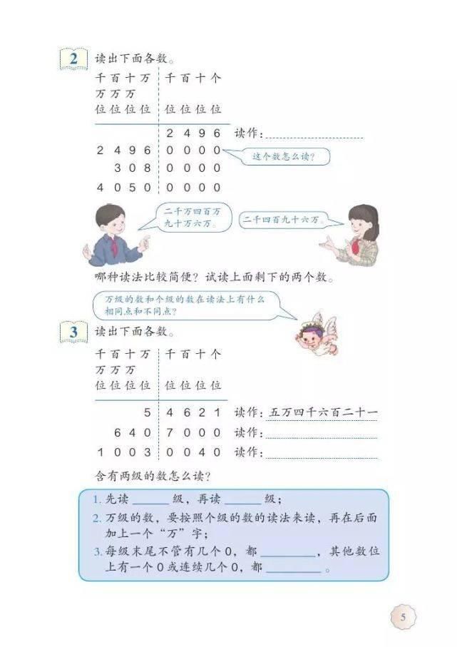 电子版|2020秋人教版四年级数学（上册）教材高清电子版及知识要点