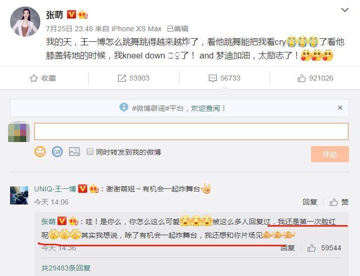  张萌|张萌为王一博疯狂打call，耶啵的回应让她害羞，看到对话网友沸腾