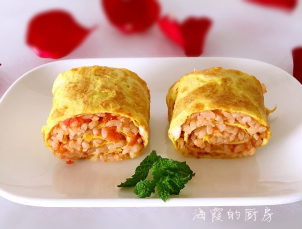  鸡蛋|西红柿炒米饭鸡蛋卷