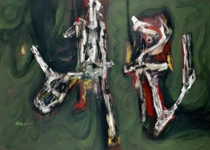  笔触|强烈的笔触和色彩，表现出韧性、肮脏及人性