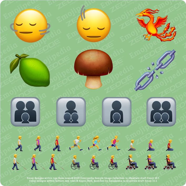 Emoji 15.1 已获得 Unicode 联盟批准，包含摇头、凤凰等表情