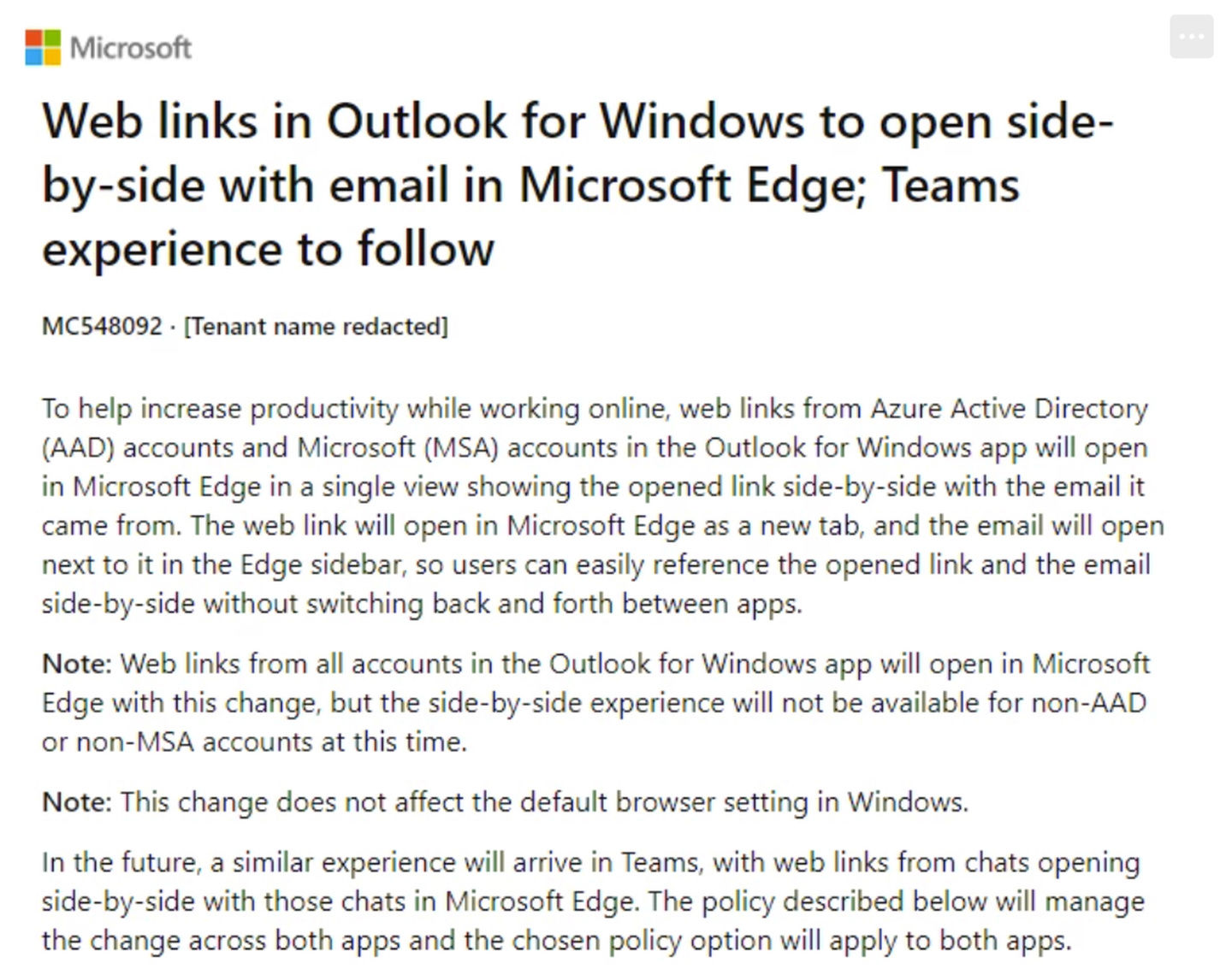 微软强制使用Edge浏览器打开Outlook和Teams链接，惹怒IT管理员