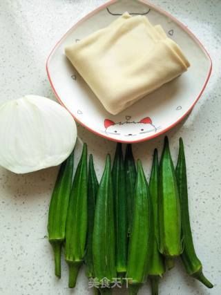  洋葱|洋葱干豆腐炒秋葵