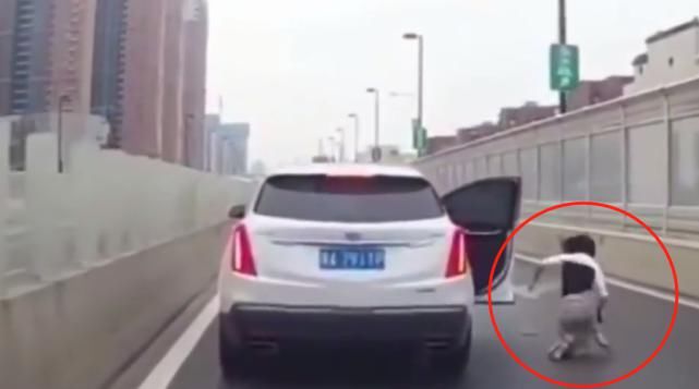  副驾驶上|高架桥上一辆凯迪拉克，副驾驶女子忽然跳车，捡起手机头也不回