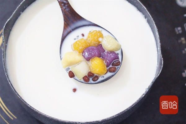  块钱|在家自制芋圆烧仙草奶茶，10块钱做3份，低糖低脂更健康