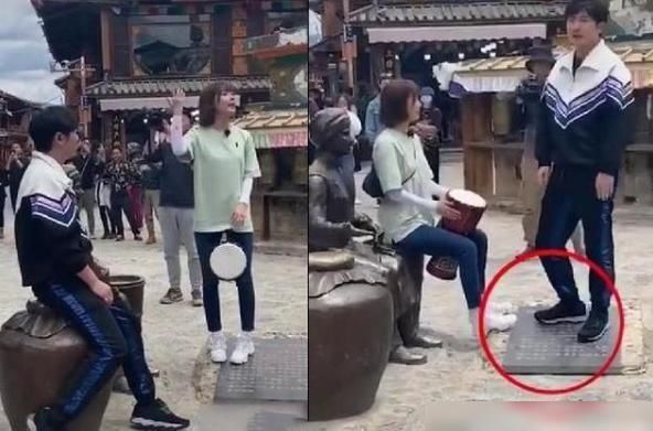  给出|郭京飞王珞丹录制节目，坐雕像踩文物被骂，文旅局给出回应