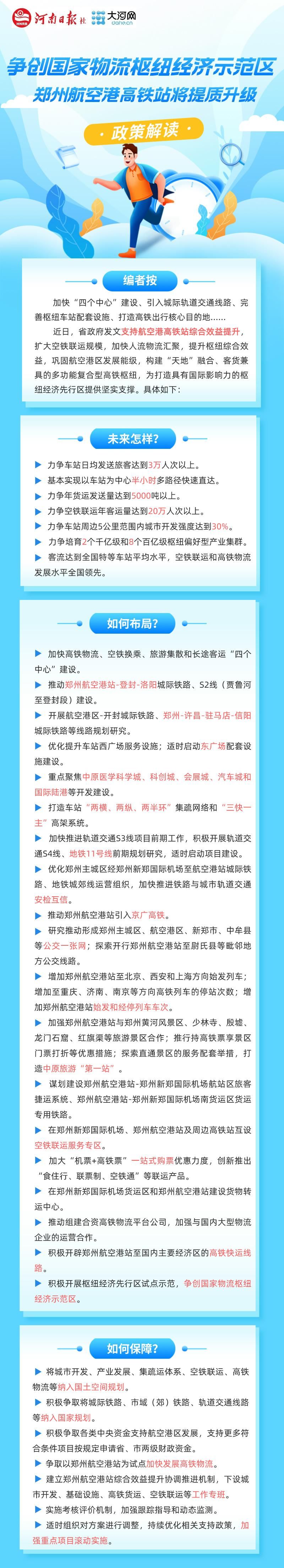 争创国家物流枢纽经济示范区 郑州航空港高铁站将提质升级