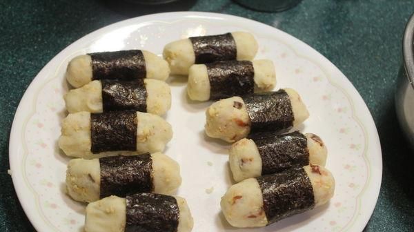  三文鱼干|自制「海苔可乐饼」土豆泥裹上海苔，就可以做出金黄酥脆的可乐卷