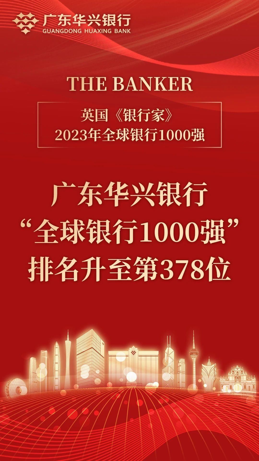 广东华兴银行“全球银行1000强”排名升至第378位